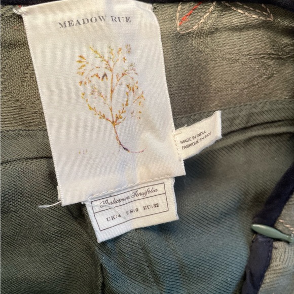 Anthropologie Pencil Skirt - embroidered and GORGEOUS - Dark green cotton size 0 - Picture 2 of 9